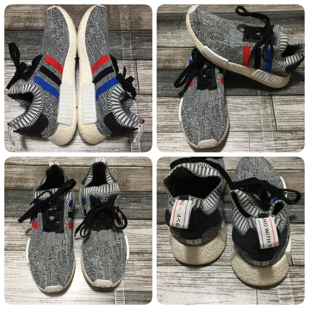 Adidas Nmd Shoes Men’s 9 Gray Blue Red Knit